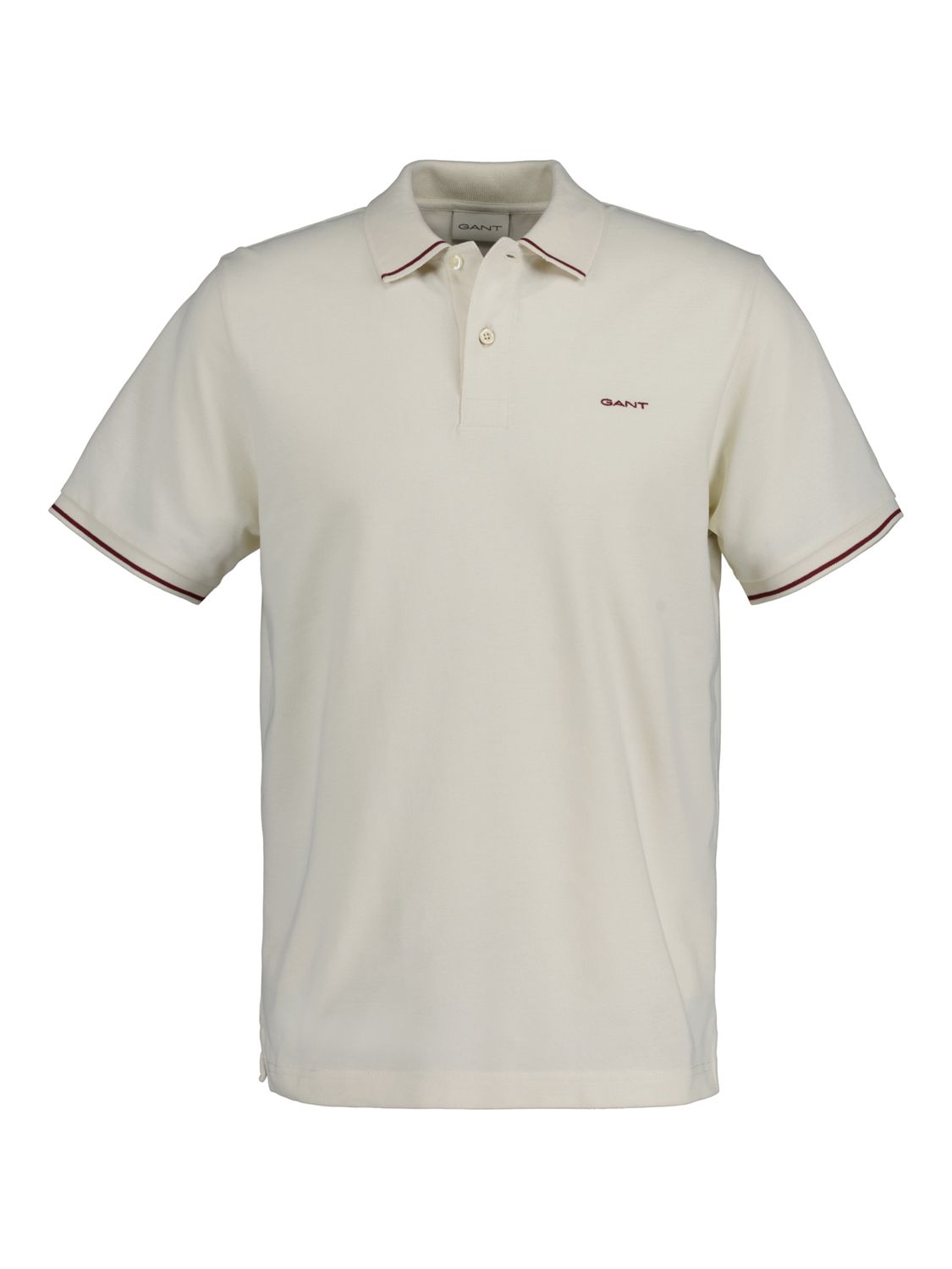 GANT Tipping Short Sleeve Rugger Polo Shirt, Cream, XL