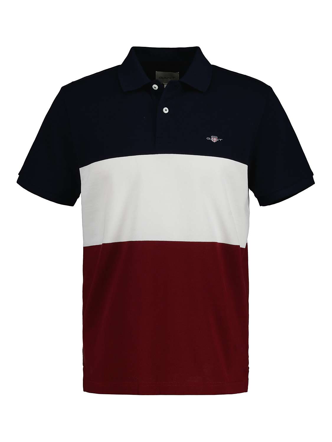 Buy GANT Block Stripe Short Sleeve Polo Shirt, Blue/Multi Online at johnlewis.com