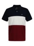 GANT Block Stripe Short Sleeve Polo Shirt, Blue/Multi