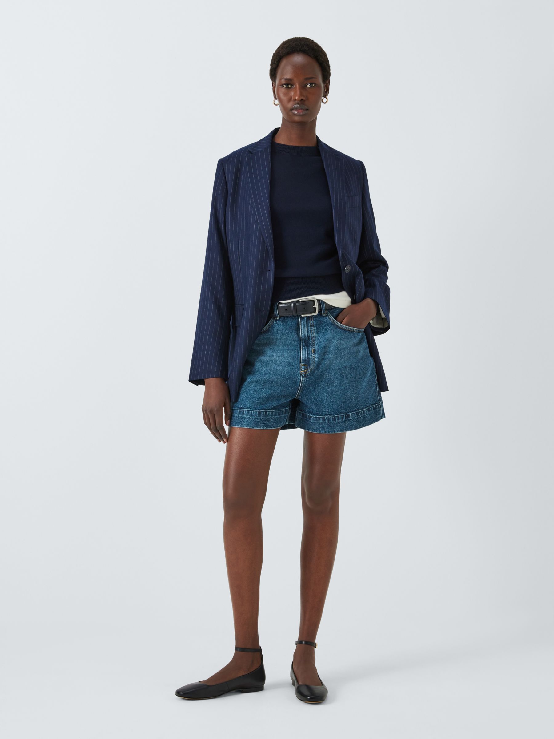 Buy John Lewis Premium High Rise Denim Shorts Online at johnlewis.com