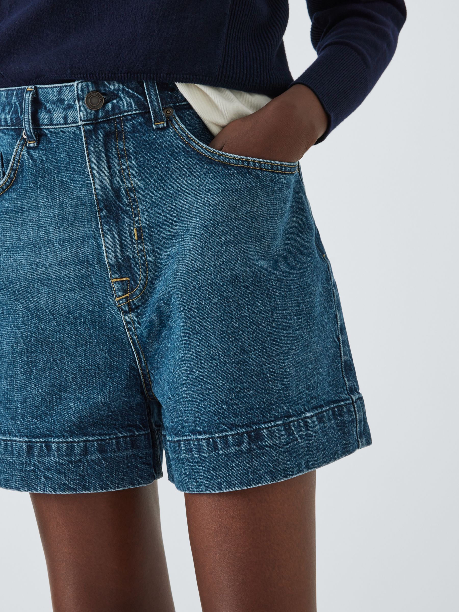 Buy John Lewis Premium High Rise Denim Shorts Online at johnlewis.com