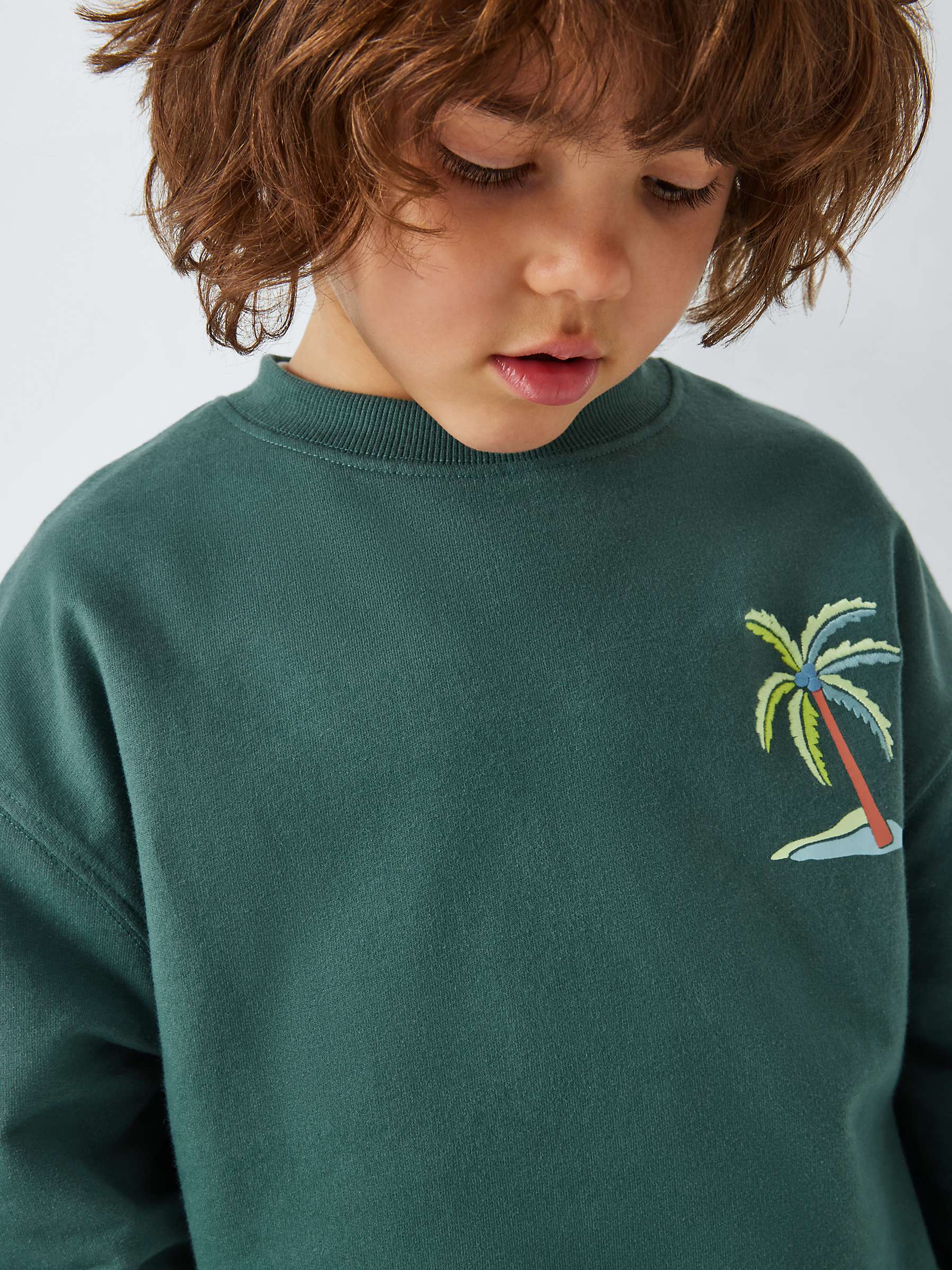Buy John Lewis Kids' Palm Tree Sweatshirt, Green Online at johnlewis.com
