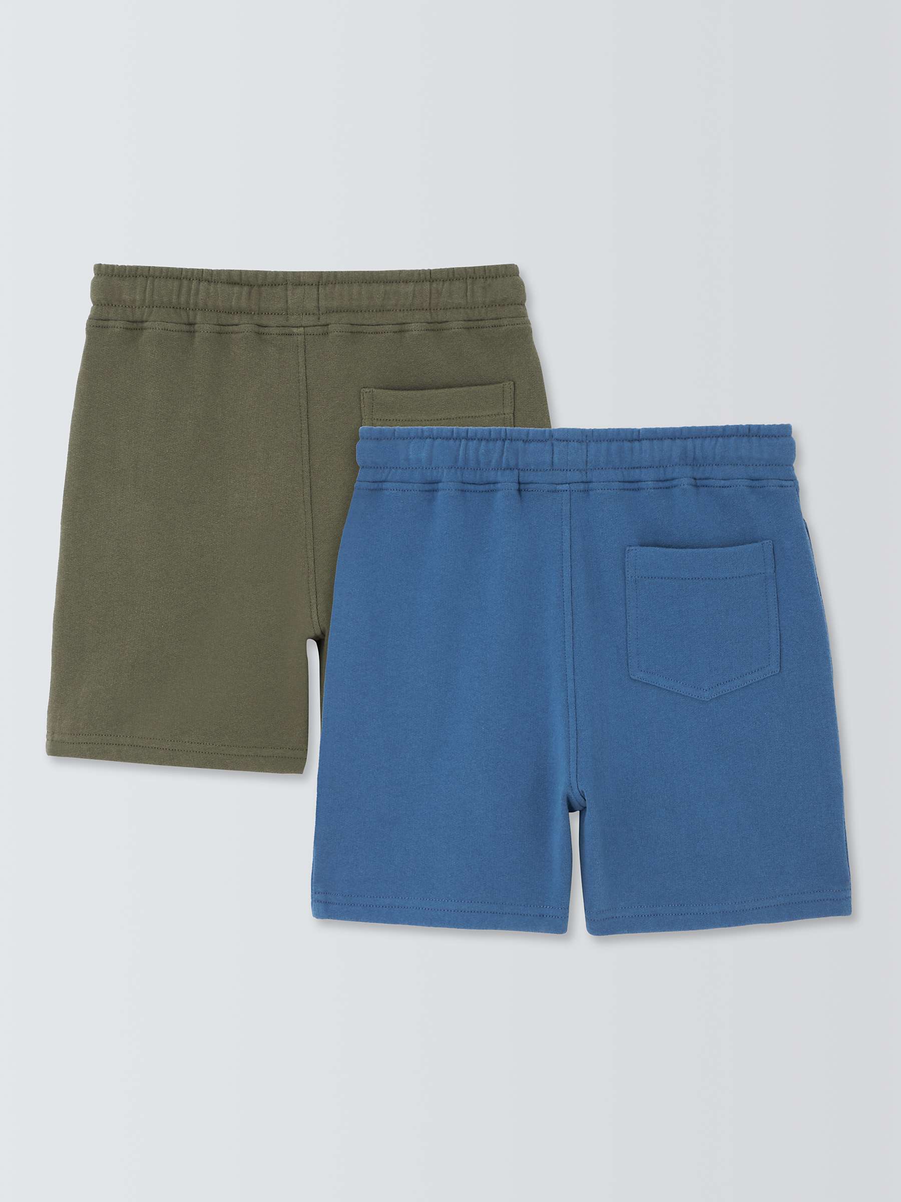 Buy John Lewis Kids' Plain Jogger Shorts, Pack of 2, Blue/Khaki Online at johnlewis.com