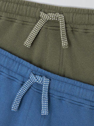 John Lewis Kids' Plain Jogger Shorts, Pack of 2, Blue/Khaki