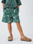John Lewis Kids' Palm Leaf Jersey Shorts, Green