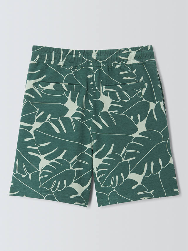 John Lewis Kids' Palm Leaf Print Jersey Shorts, Green