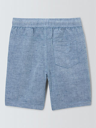 John Lewis Kids' Chambray Linen Blend Shorts, Blue