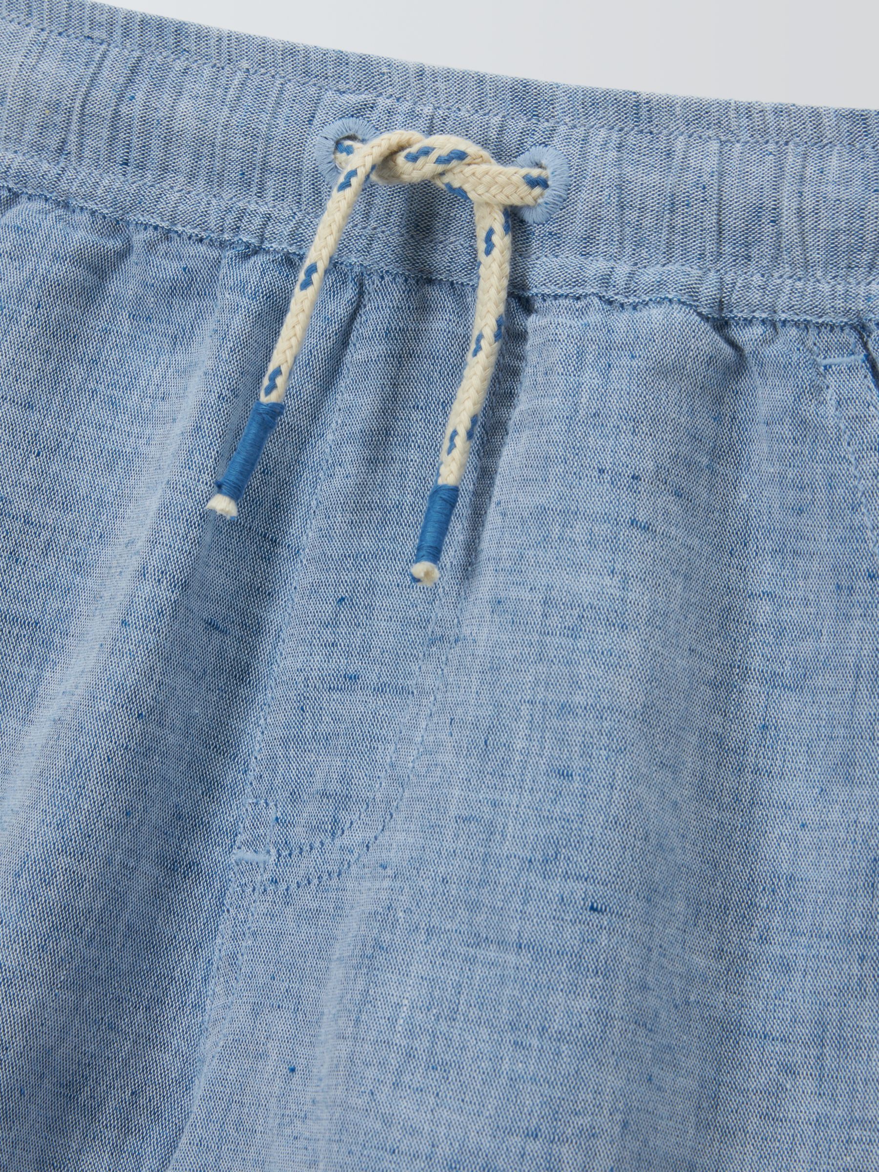 Buy John Lewis Kids' Chambray Linen Blend Shorts, Blue Online at johnlewis.com