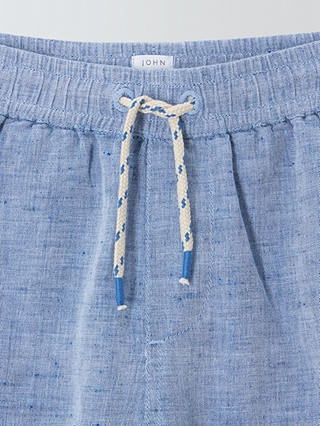 John Lewis Kids' Chambray Linen Blend Trousers, Blue
