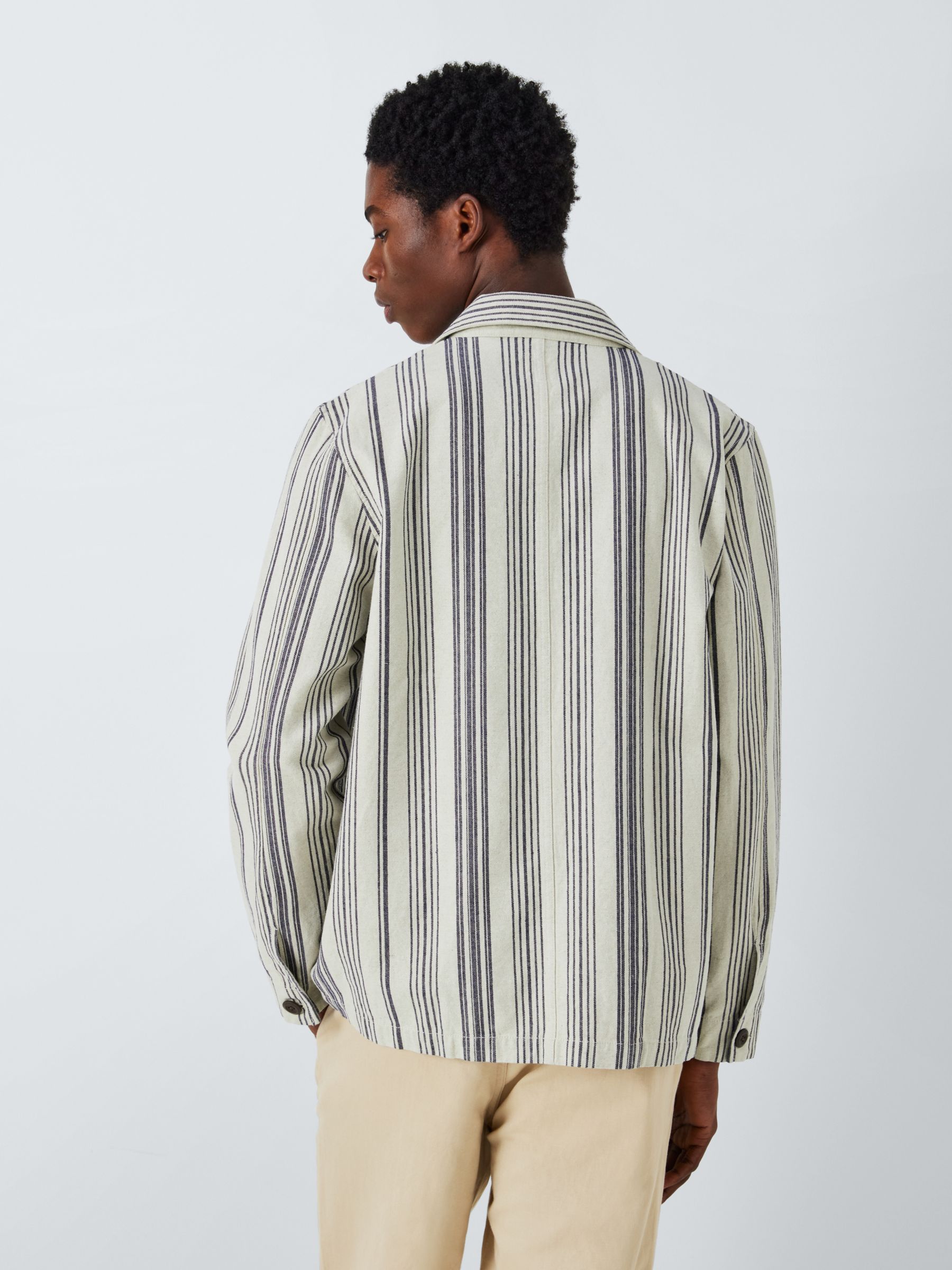 Buy John Lewis Linen Blend Stripe Jacket, Ecru/Navy Online at johnlewis.com