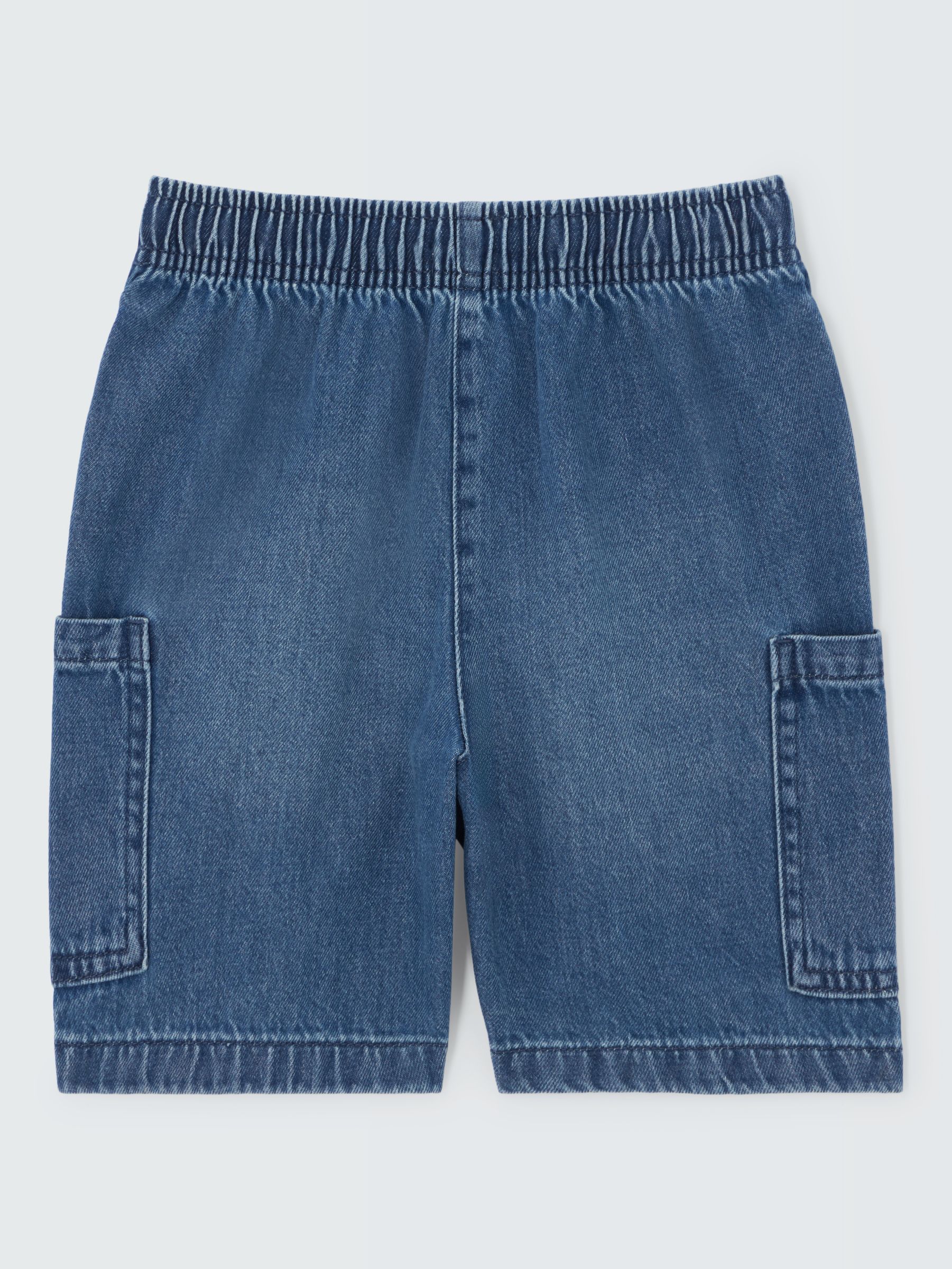 John Lewis ANYDAY Kids' Denim Cargo Shorts, Blue, 11 years