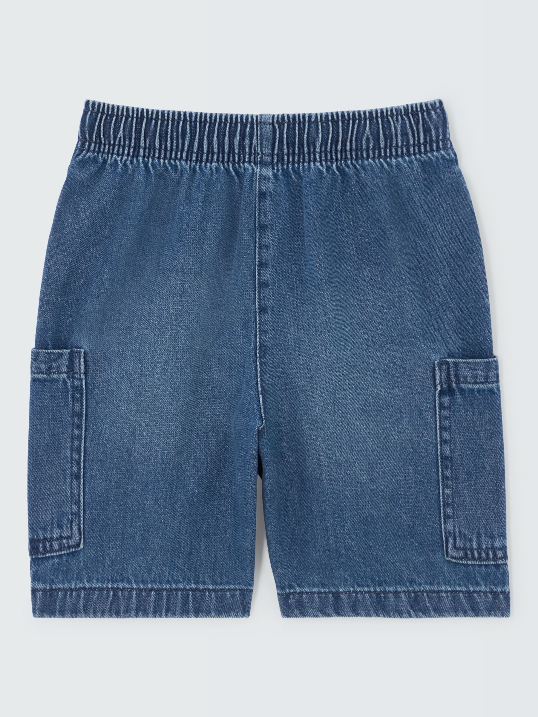 John Lewis ANYDAY Kids' Denim Cargo Shorts, Blue, 3 years