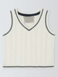 John Lewis Heirloom Collection Baby Cashmere Blend Cable Knit Vest, Ivory