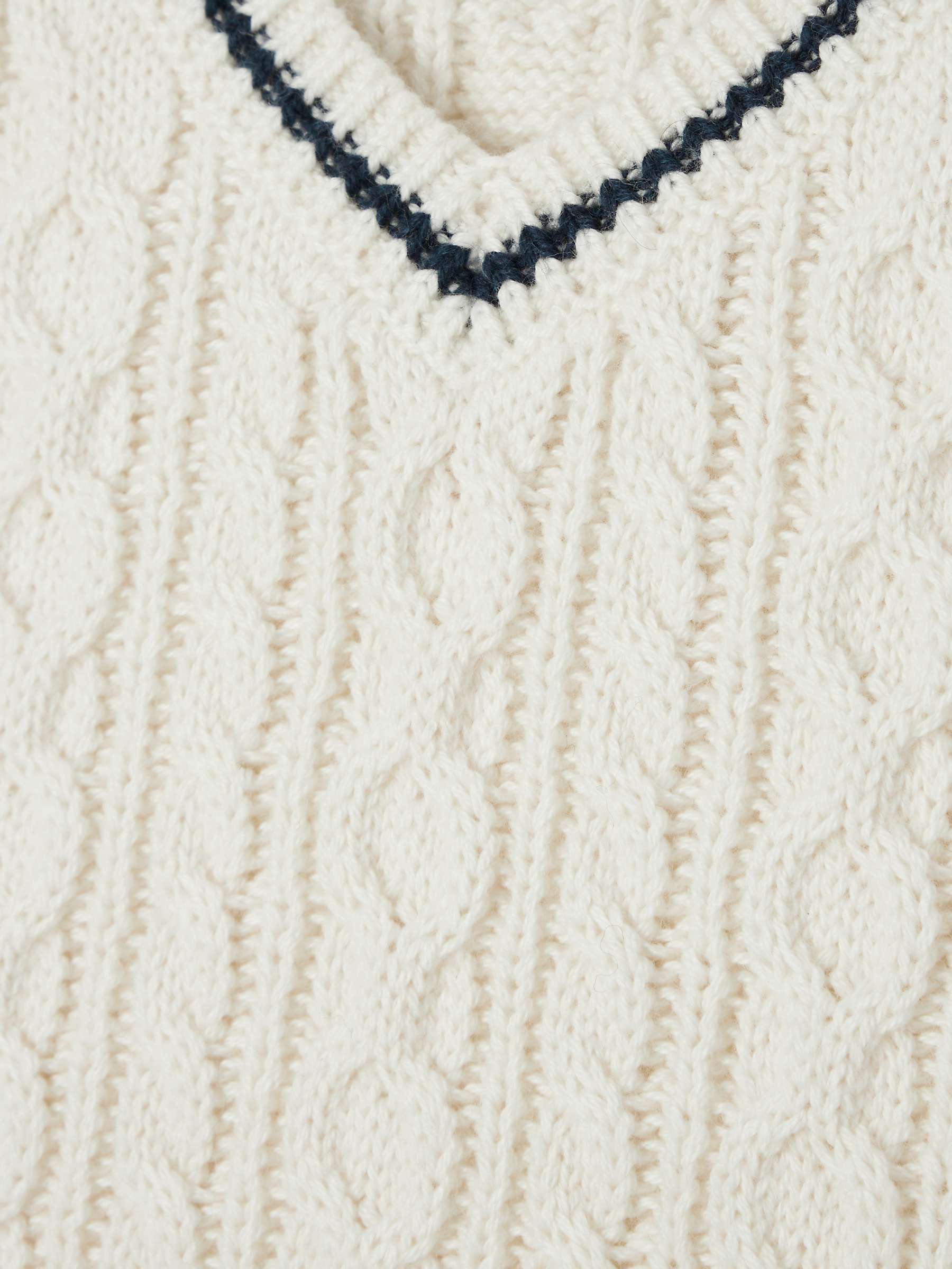Buy John Lewis Heirloom Collection Baby Cashmere Blend Cable Knit Vest, Ivory Online at johnlewis.com