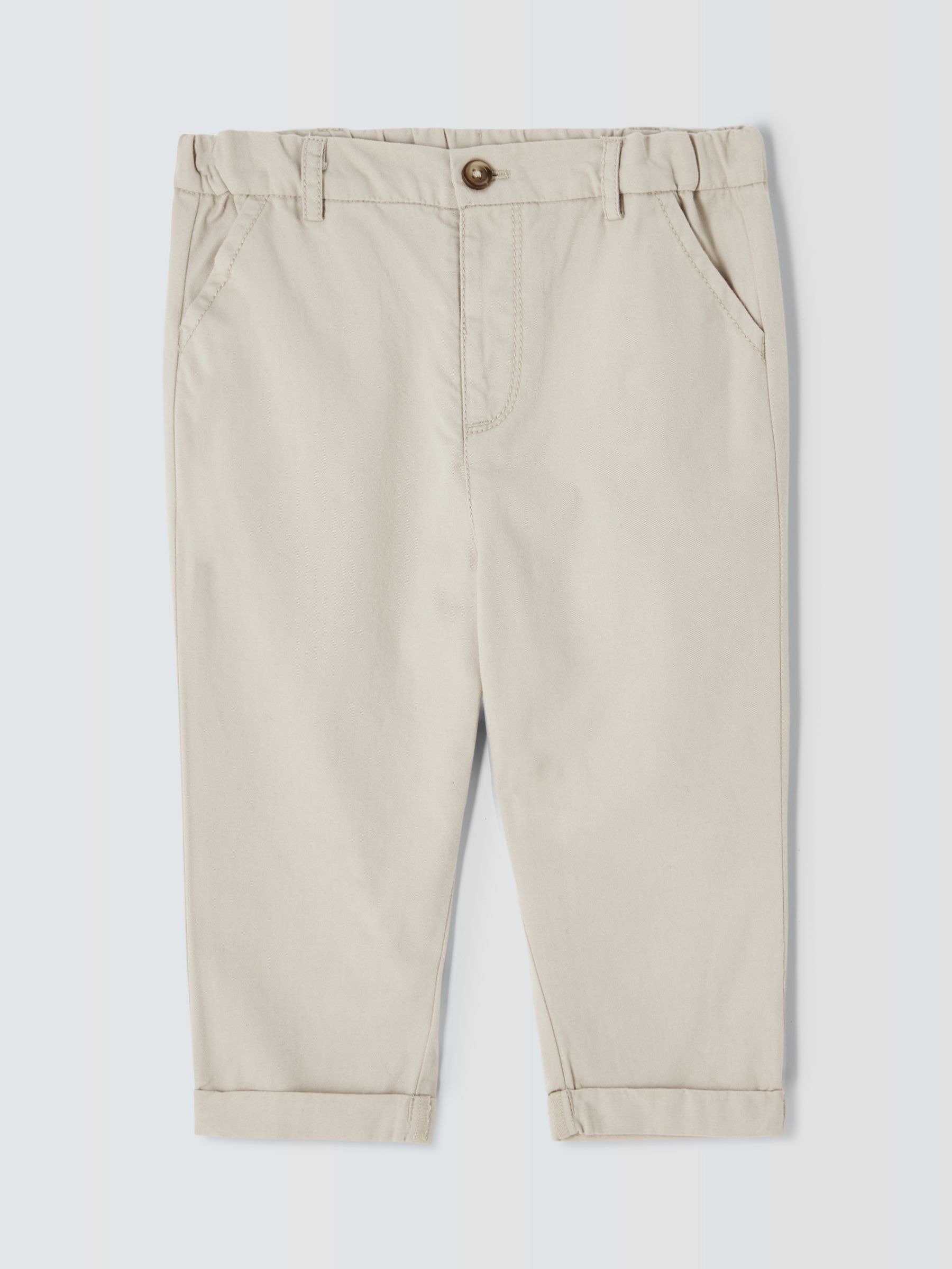John Lewis Heirloom Collection Baby Straight Leg Chinos, Natrural, 0-3 months