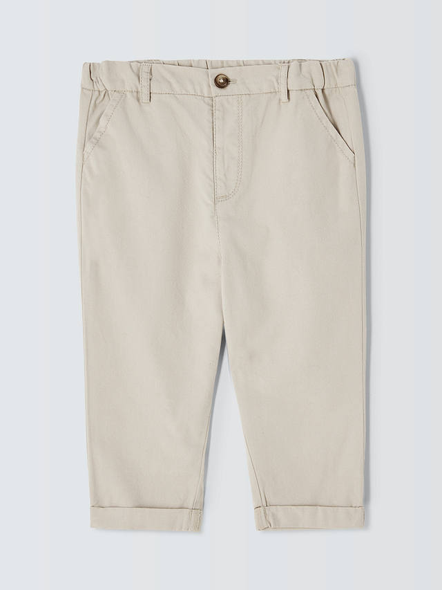 John Lewis Heirloom Collection Baby Straight Leg Chinos, Natrural