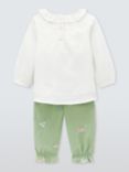 John Lewis Heirloom Collection Baby Embroidered Floral Trousers and Blouse Set