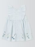 John Lewis Heirloom Collection Baby Embroidered Floral Stripe Dress, Blue