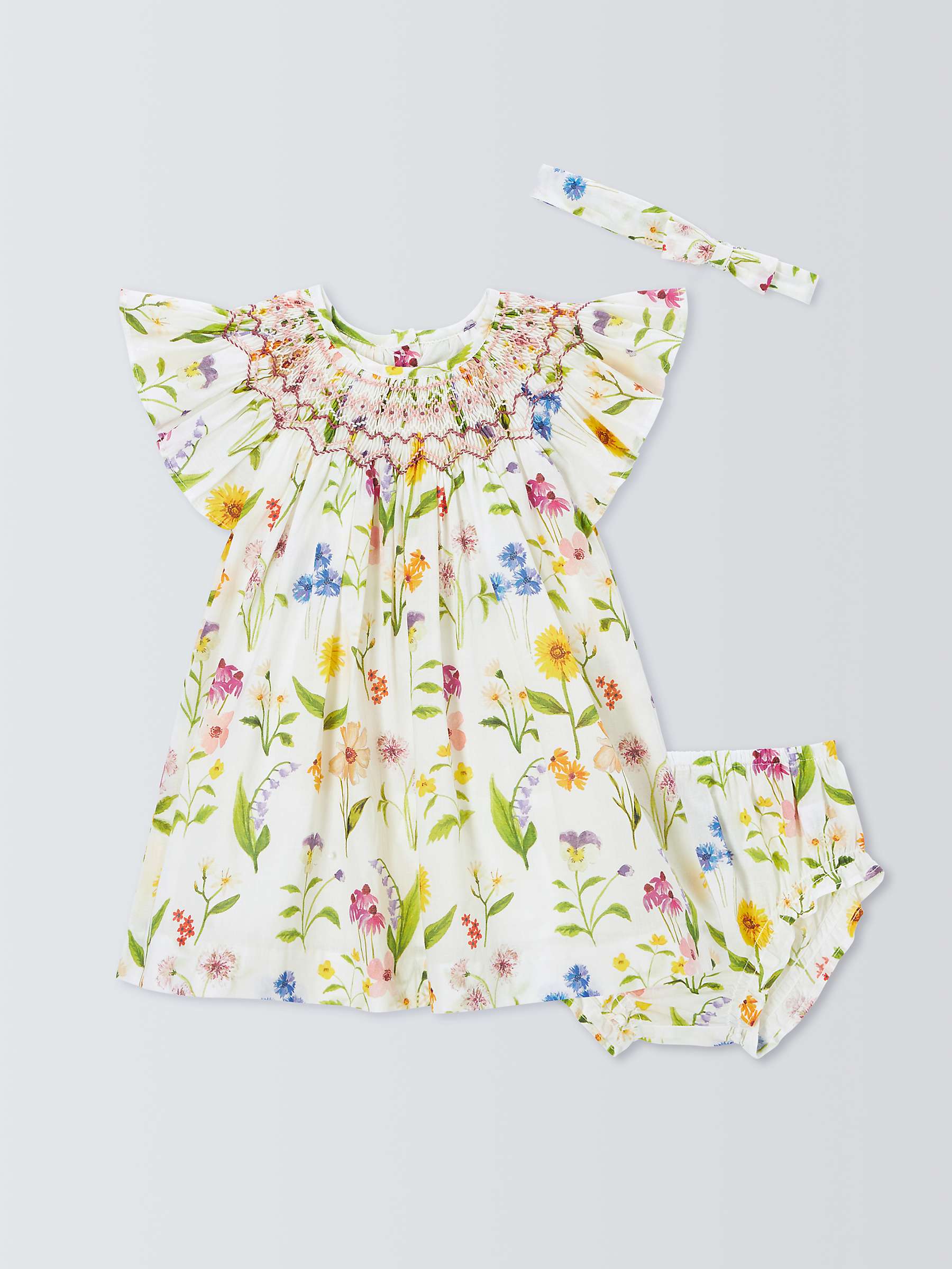 Buy John Lewis Heirloom Collection Baby Floral Print  Dress, Bloomers and Headband Set Online at johnlewis.com