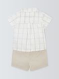 John Lewis Heirloom Collection Baby Linen Blend Shirt & Shorts Set, Neutrals