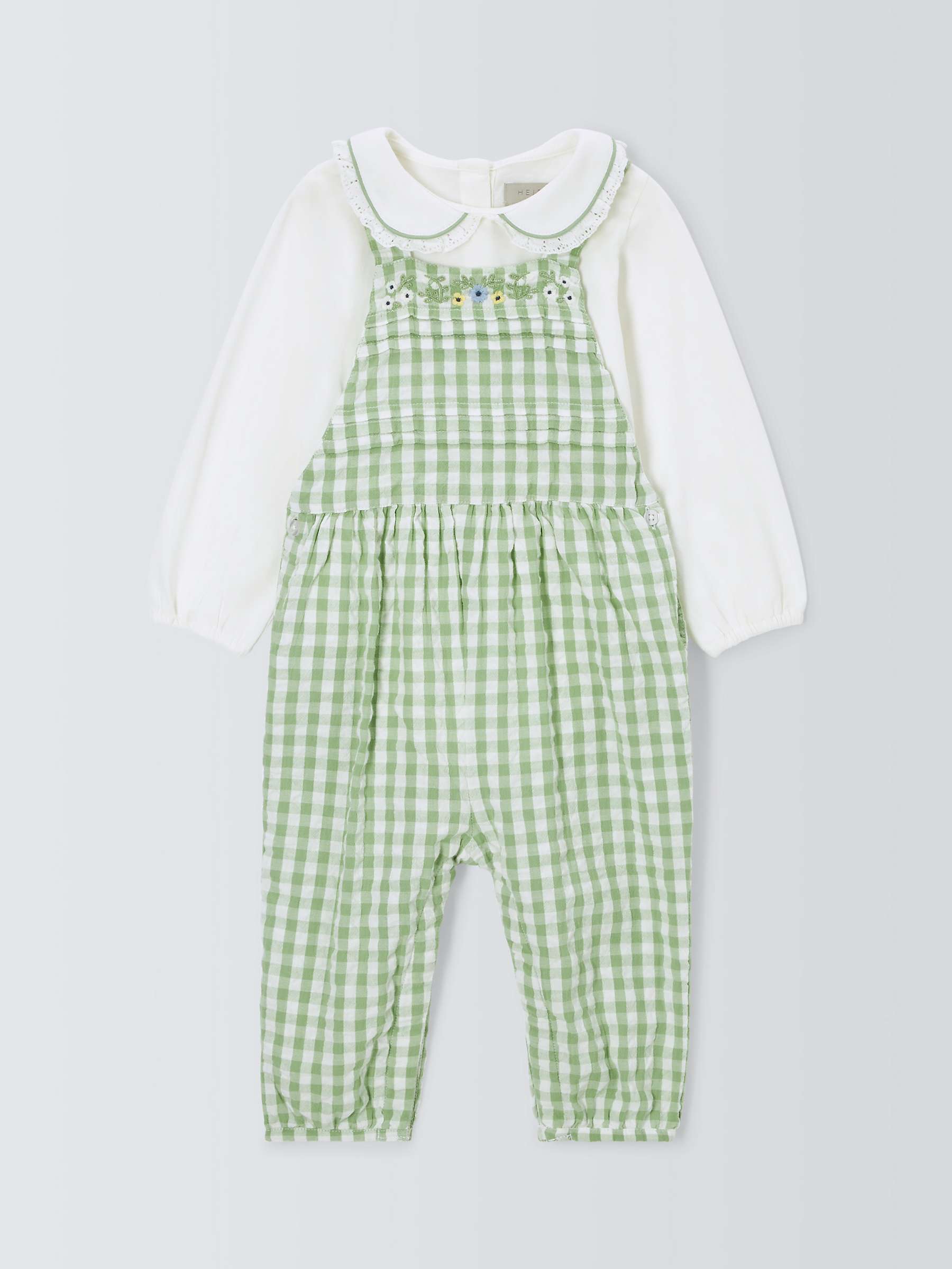 Buy John Lewis Heirloom Collection Baby Blouse & Embroidered Gingham Dungarees Online at johnlewis.com