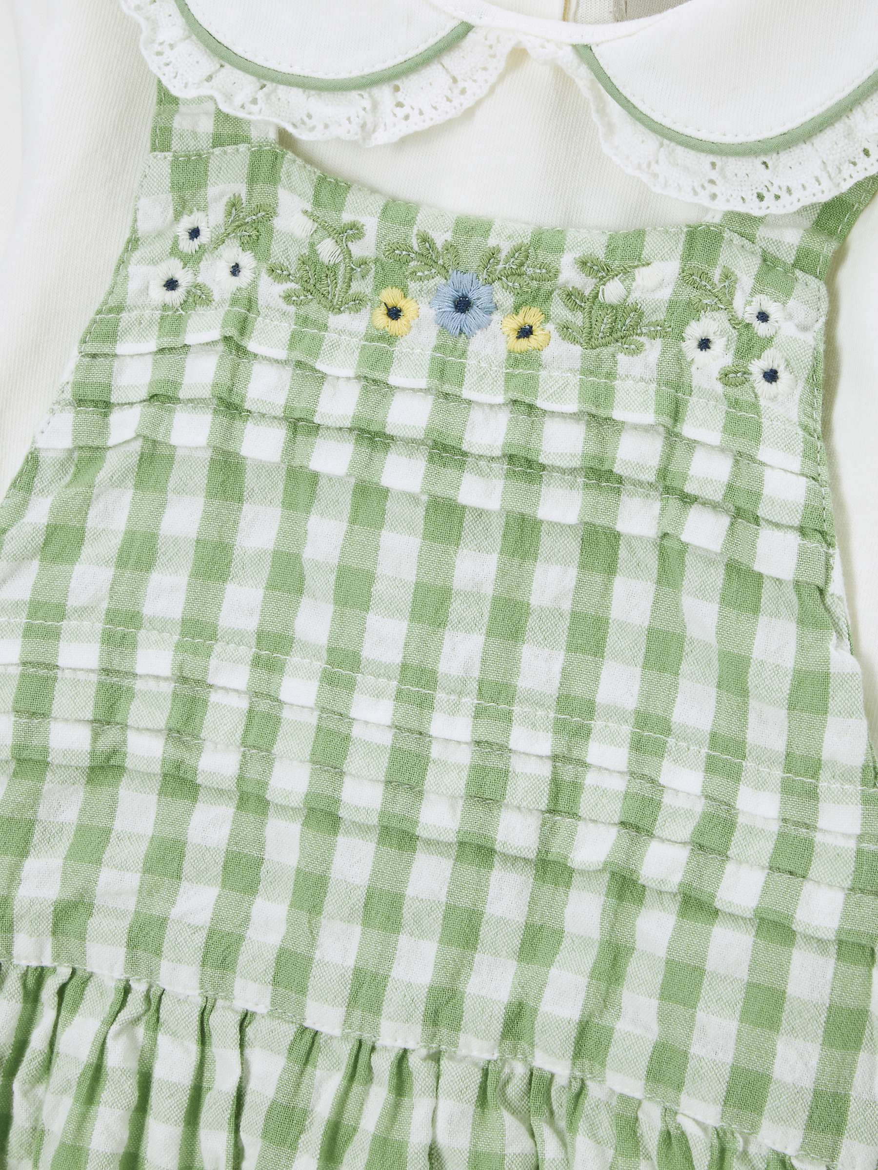 Buy John Lewis Heirloom Collection Baby Blouse & Embroidered Gingham Dungarees Online at johnlewis.com