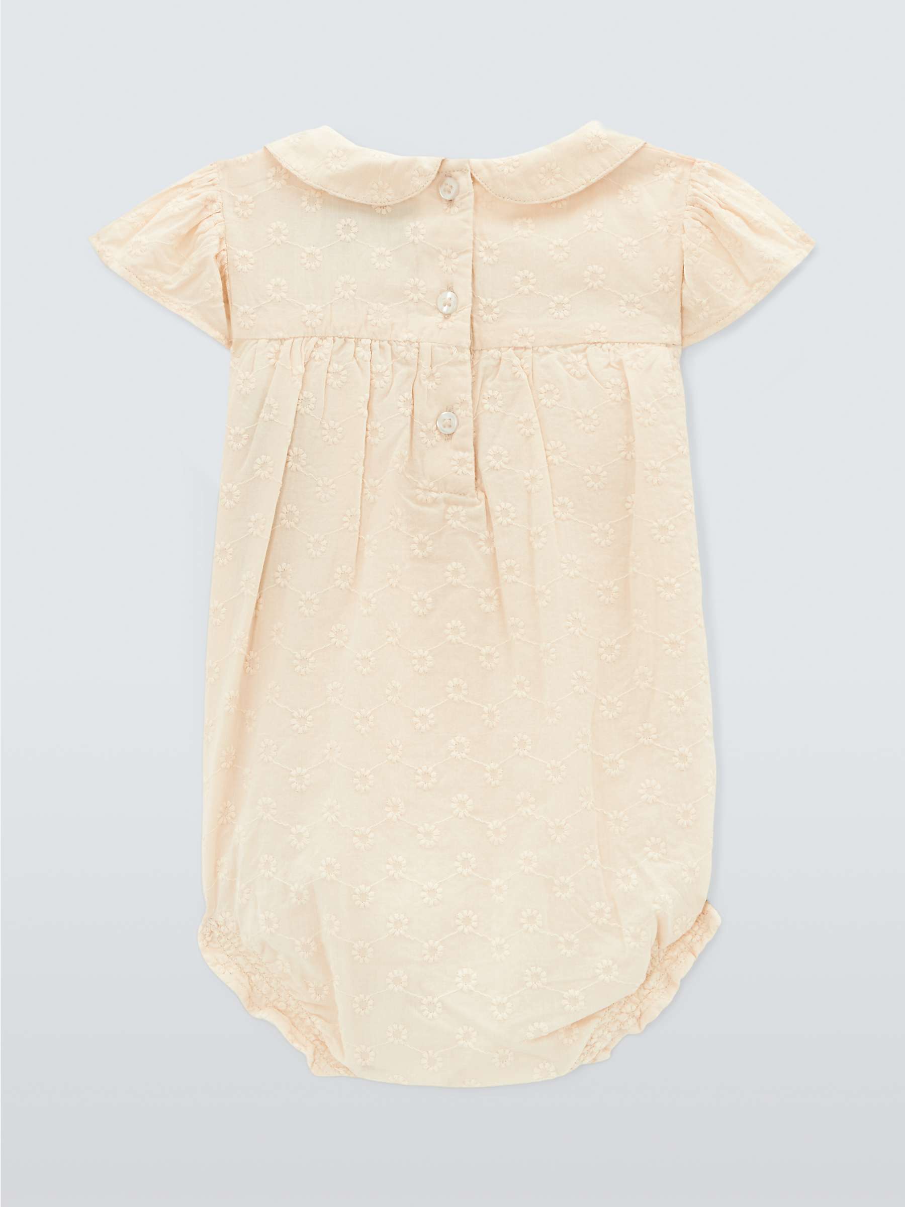 Buy John Lewis Heirloom Collection Baby Cotton Textured Romper, Natural Sand Online at johnlewis.com