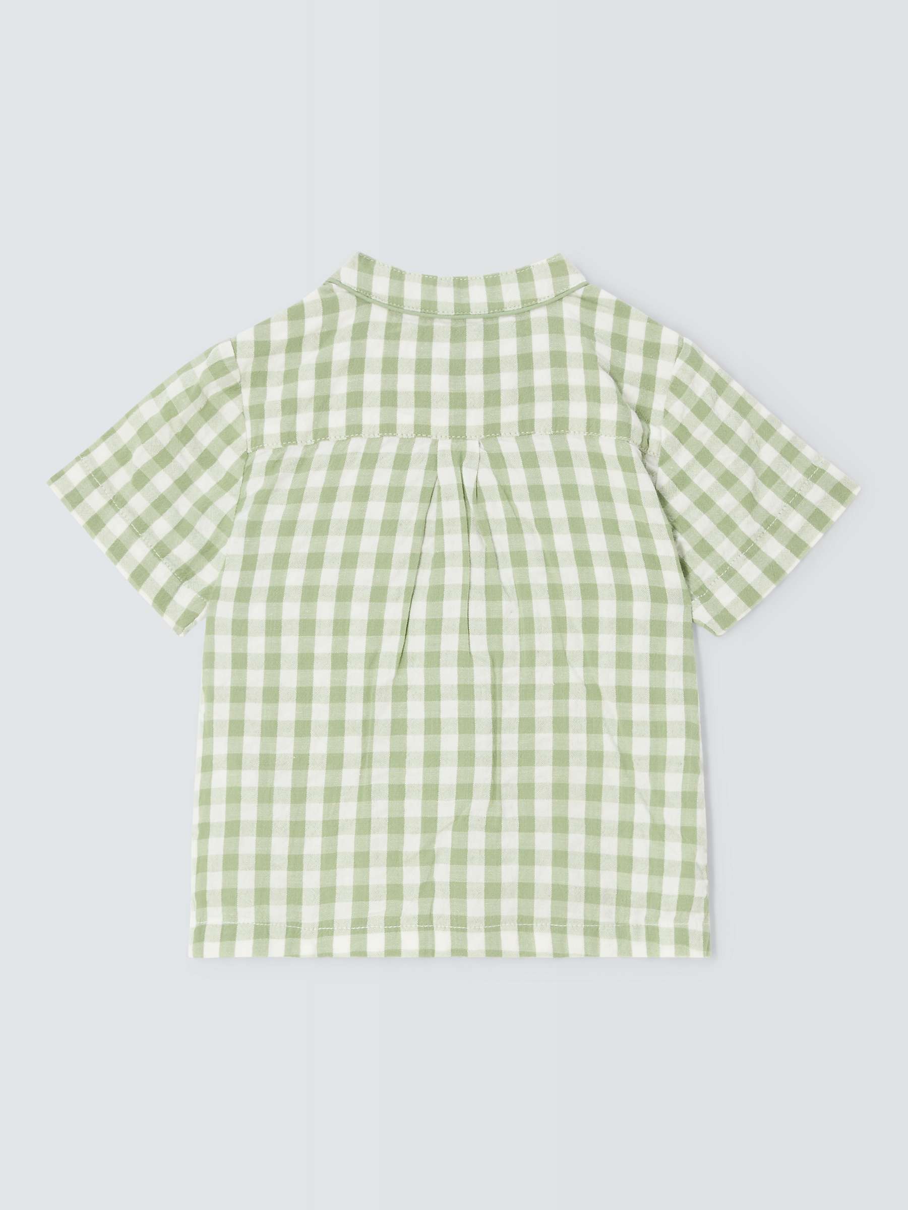 Buy John Lewis Heirloom Collection Baby Cotton Gingham Shirt, Green Online at johnlewis.com