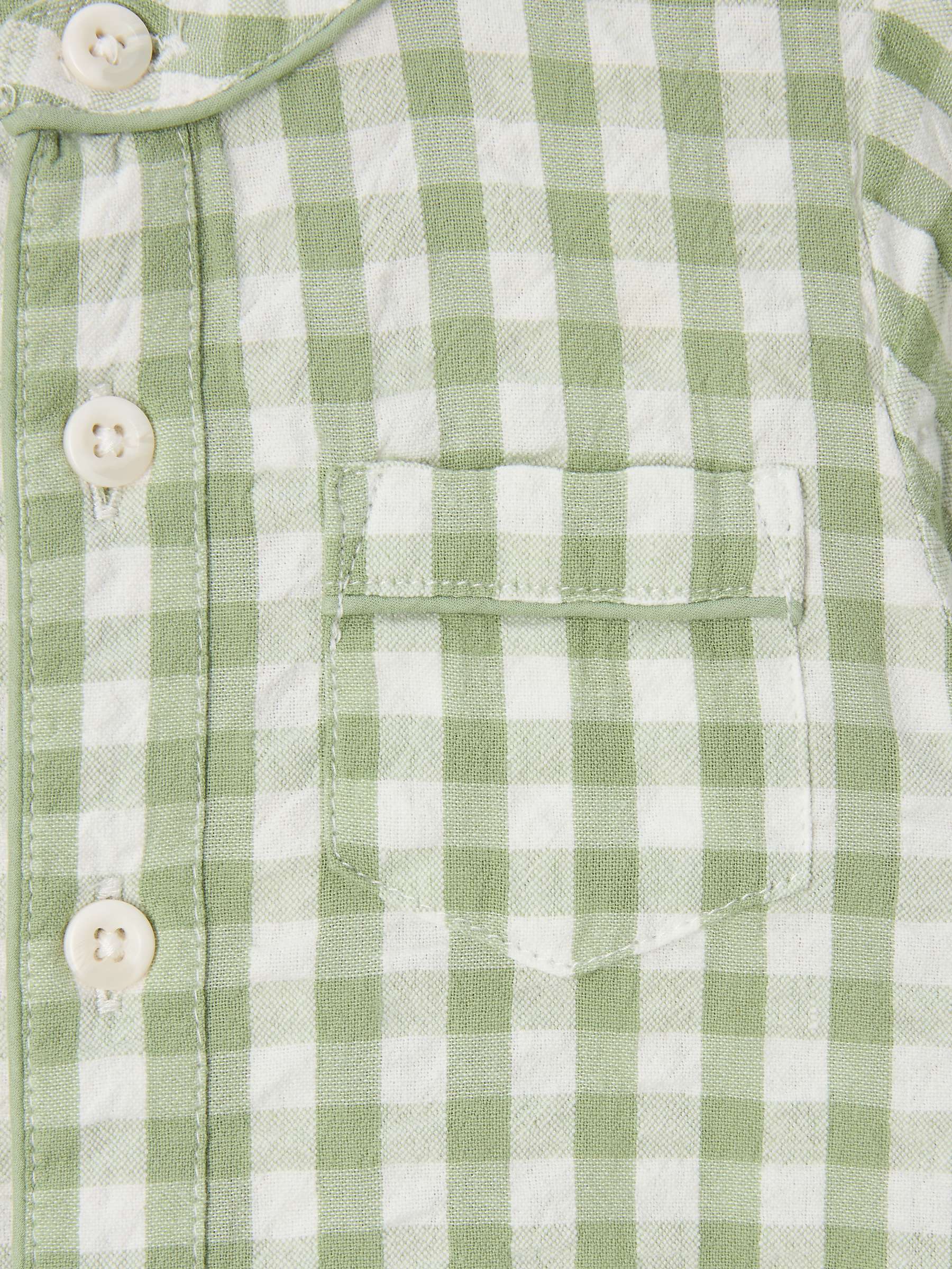 Buy John Lewis Heirloom Collection Baby Cotton Gingham Shirt, Green Online at johnlewis.com