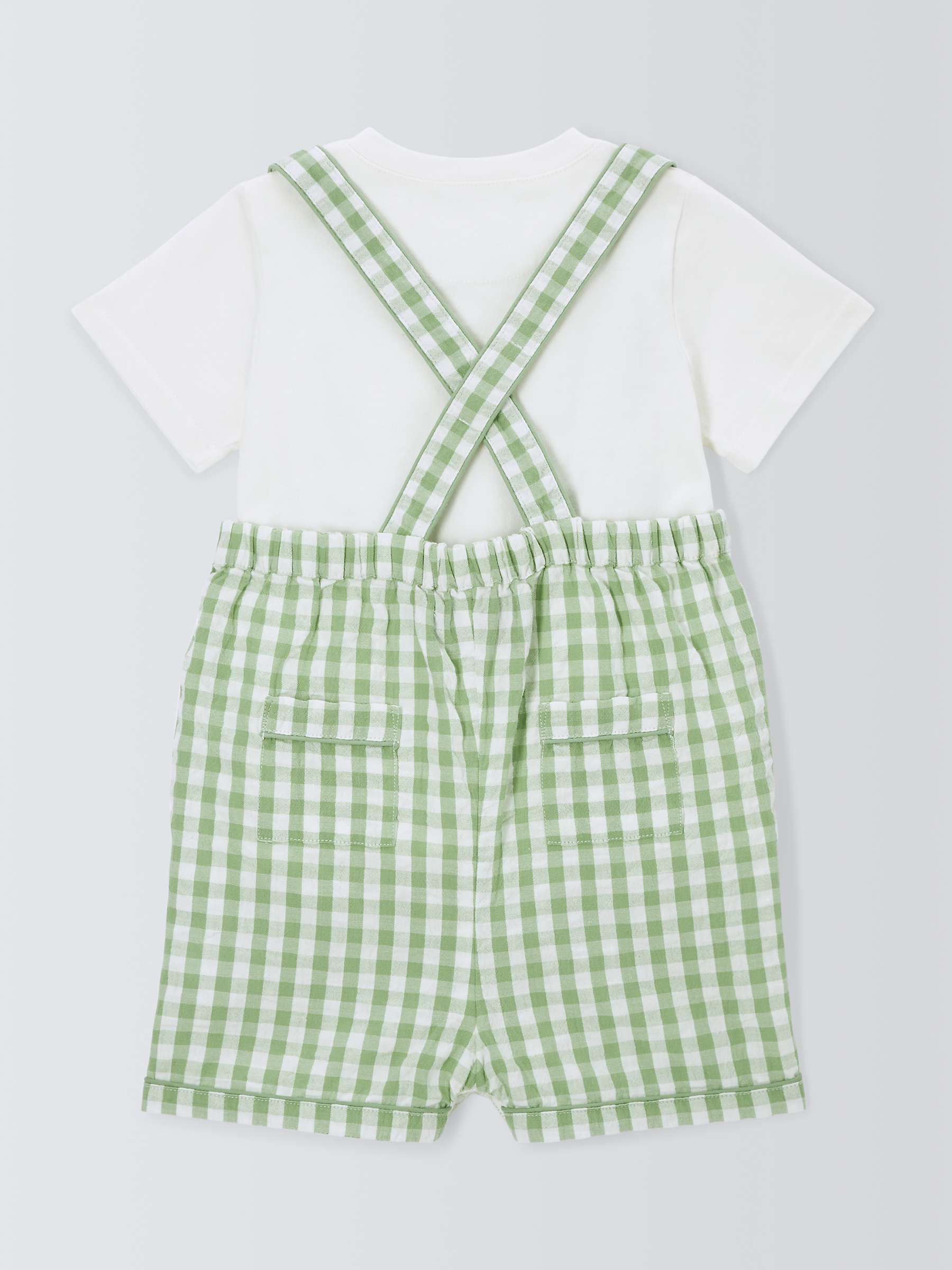 Buy John Lewis Heirloom Collection Baby T-Shirt and Gingham Short Dungarees Set Online at johnlewis.com