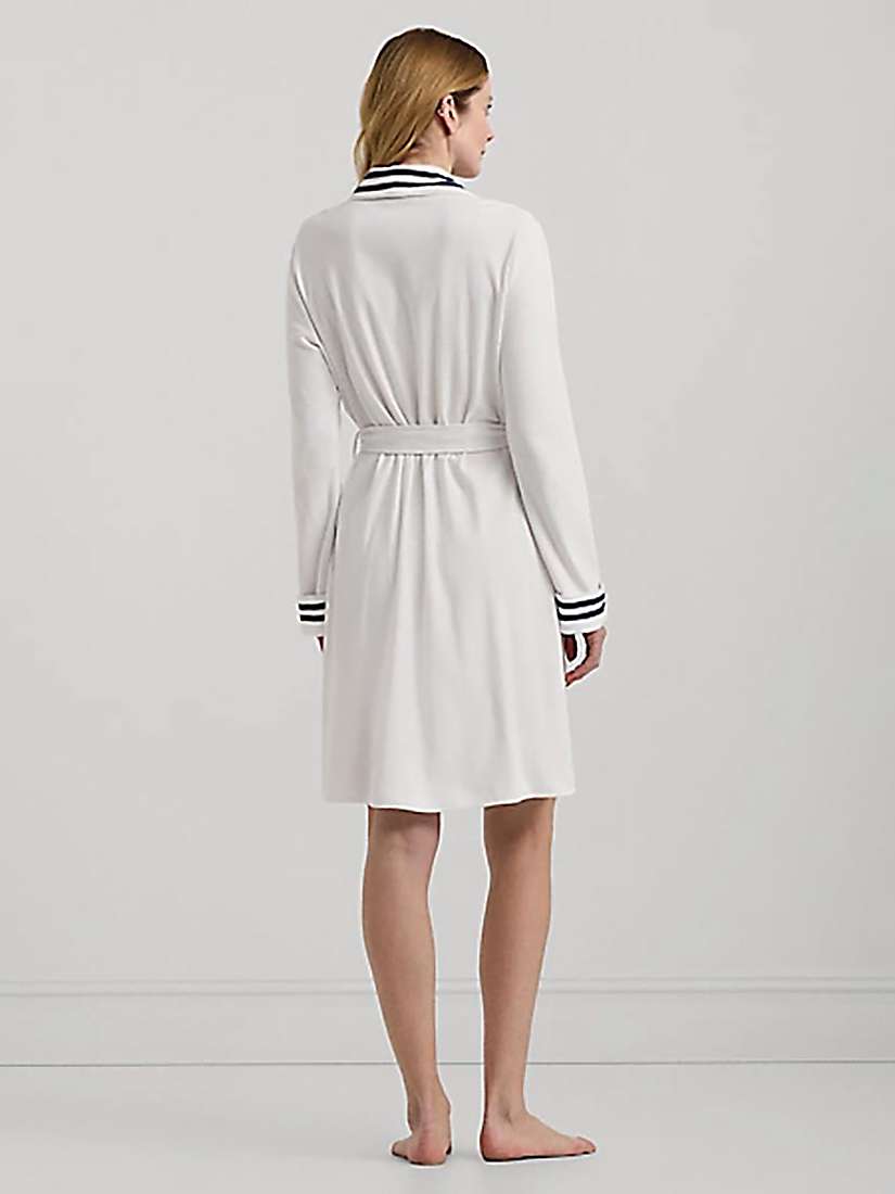Buy Lauren Ralph Lauren Contrast Trim Logo Robe, White/Navy Online at johnlewis.com