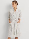Lauren Ralph Lauren Shawl Collar Interlock Robe, White/Multi