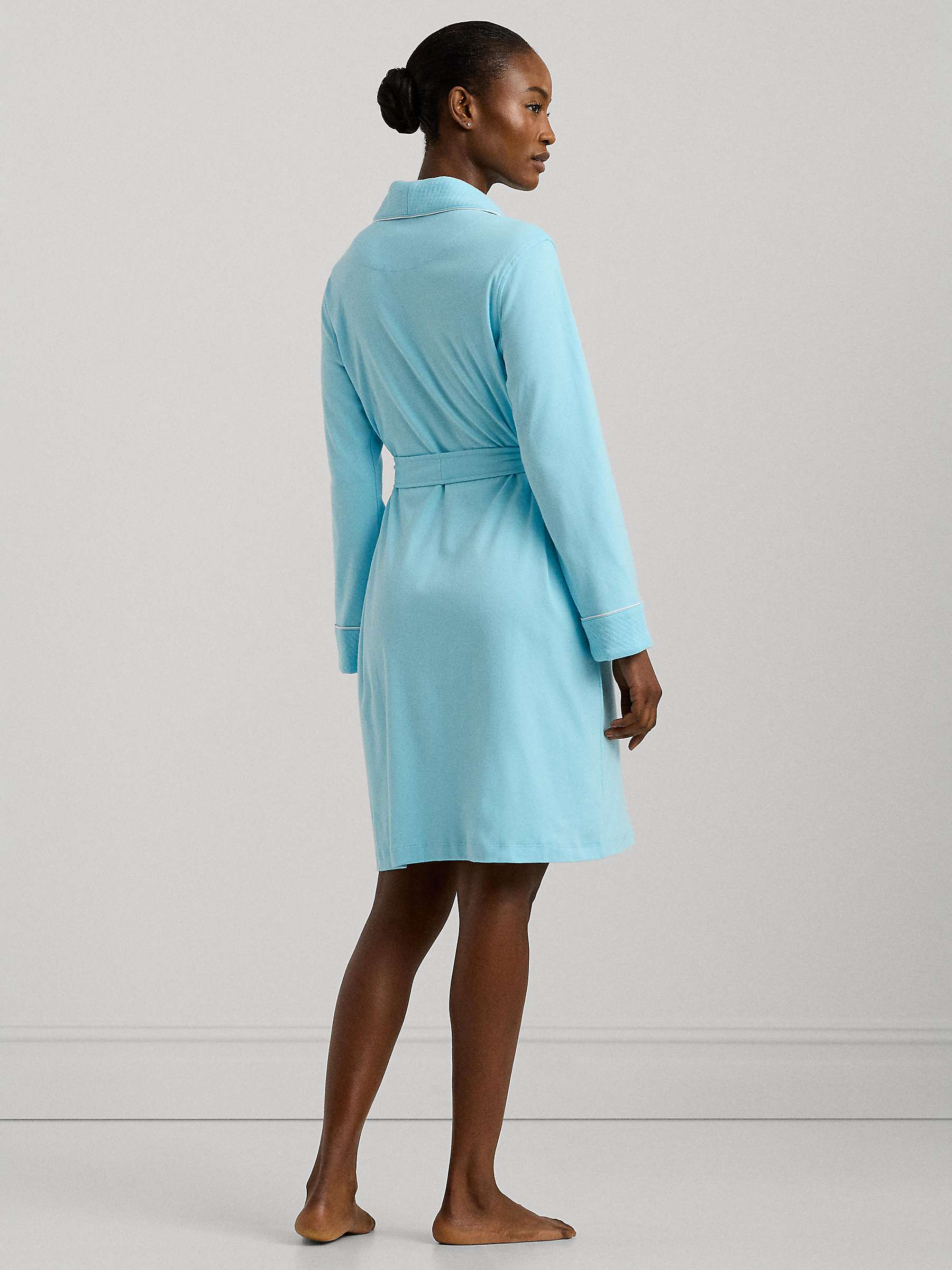 Buy Lauren Ralph Lauren Quilted Cotton Robe, Turquoise Online at johnlewis.com