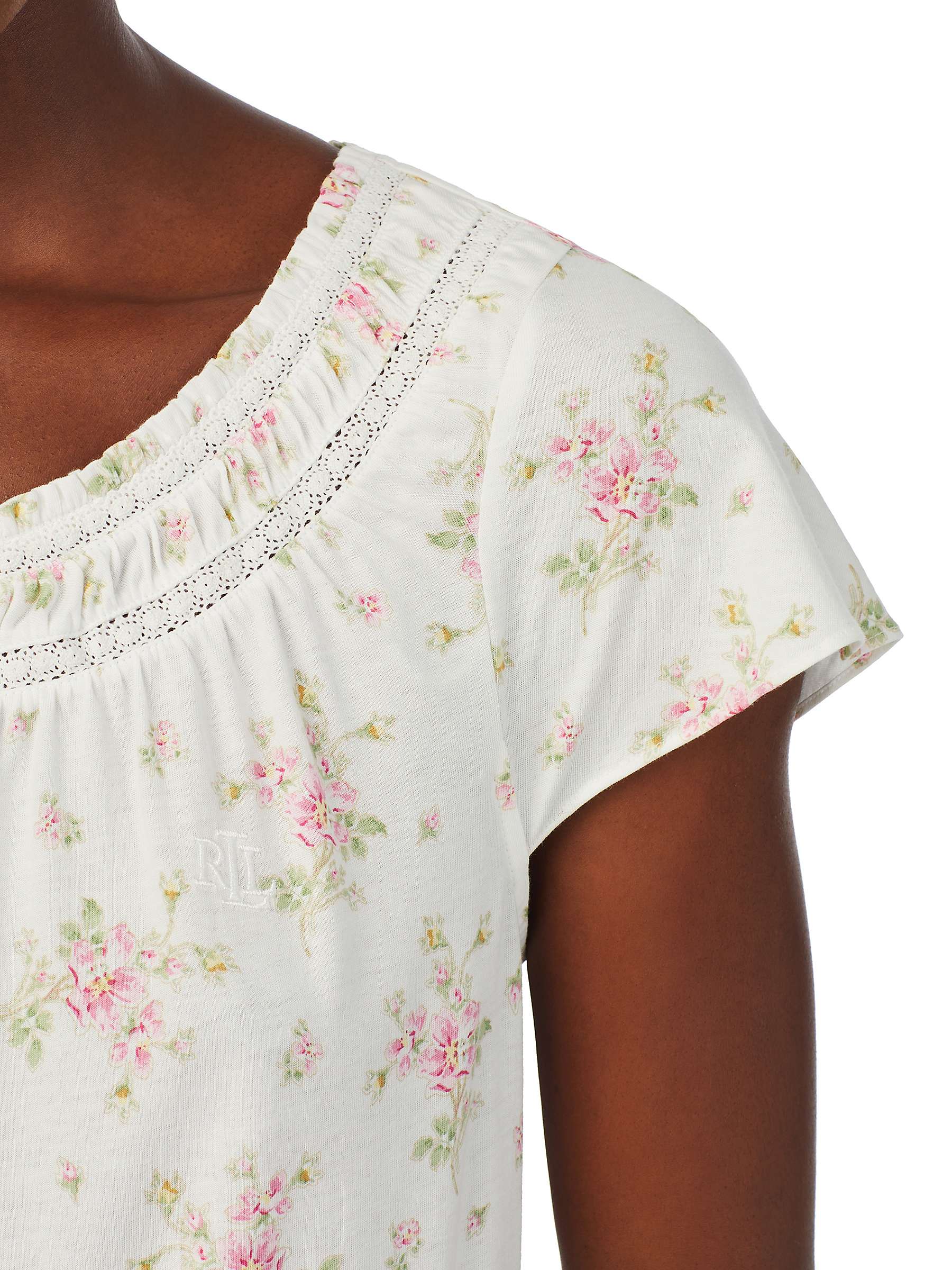 Buy Lauren Ralph Lauren Floral Midi Cotton Blend Nightdress, Multi Online at johnlewis.com