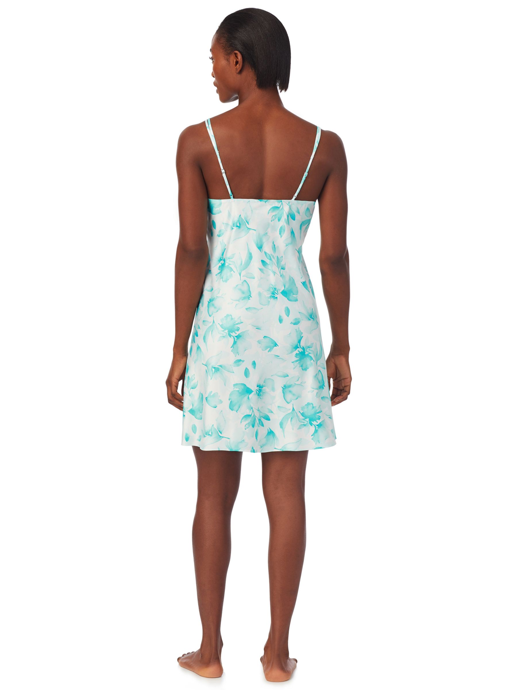 Buy Lauren Ralph Lauren Floral Satin Nightdress, Aqua Online at johnlewis.com