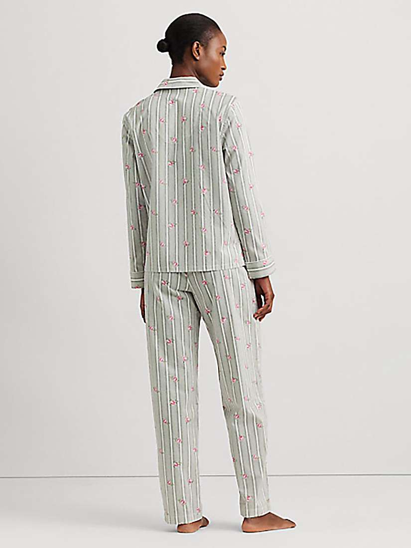 Buy Lauren Ralph Lauren Floral and Stripe Notch Neck Pyjamas, White/Multi Online at johnlewis.com