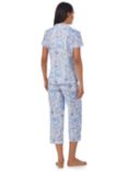 Lauren Ralph Lauren Floral Print Short Sleeve Capri Pyjamas, Blue/Multi, Blue/Multi