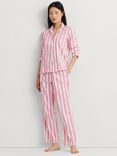 Lauren Ralph Lauren Valentine's Heart and Logo Stripe Pyjamas, Pink