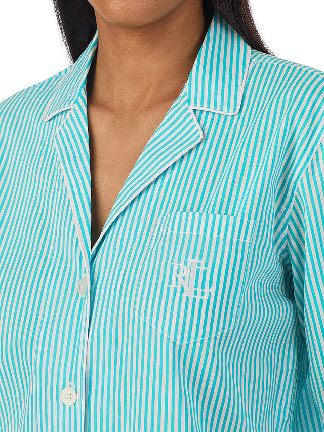 Lauren Ralph Lauren 3/4 Length Pyjamas, Turquoise Stripe