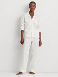 Lauren Ralph Lauren Shadow Stripe Pyjamas, White, White