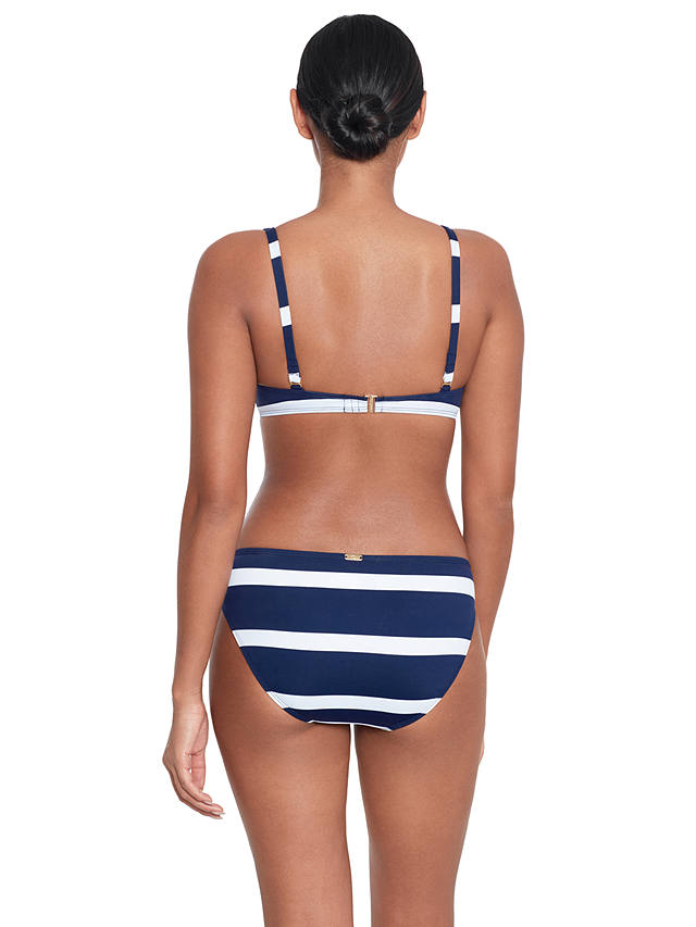 Lauren Ralph Lauren Stripe Ring Detail Hipster Bikini Bottom, Blue/Multi