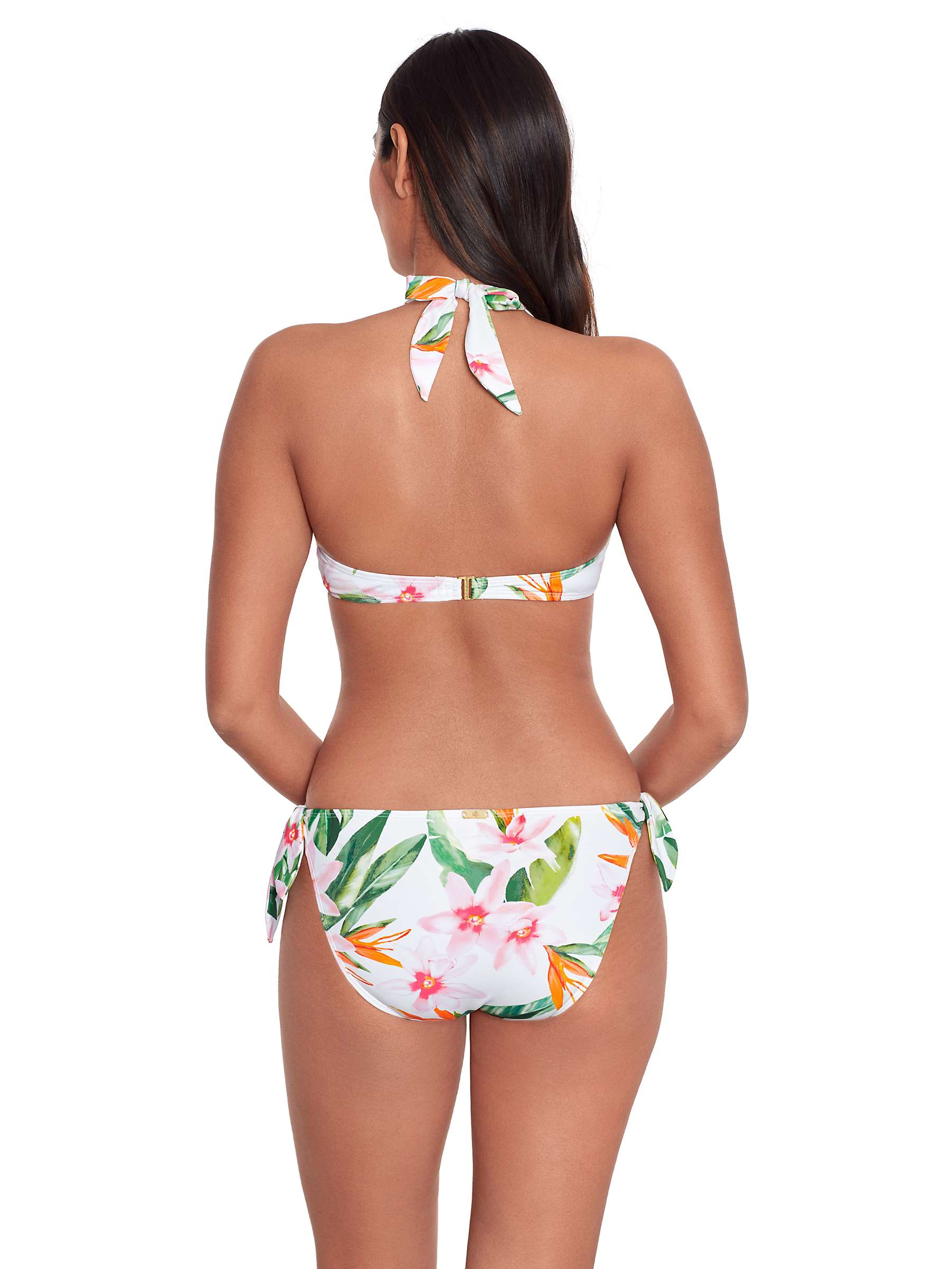 Buy Lauren Ralph Lauren Watercolour Floral Side Tie Scoop Hipster Bikini Bottoms, Multi Online at johnlewis.com