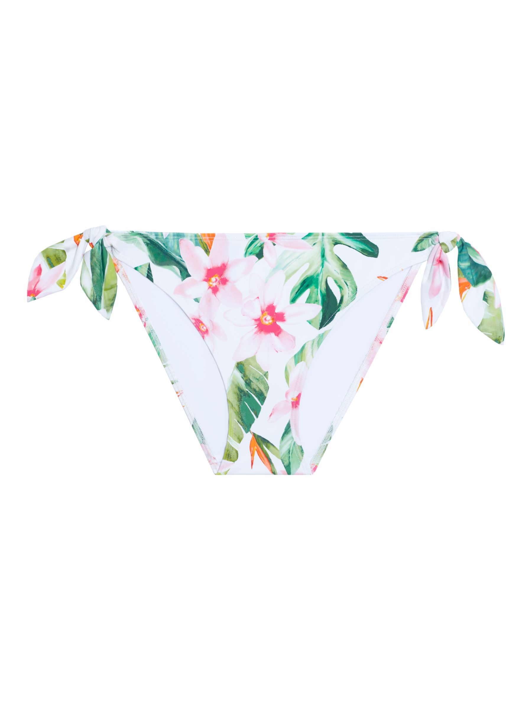 Lauren Ralph Lauren Watercolour Floral Side Tie Scoop Hipster Bikini Bottoms, Multi, 8