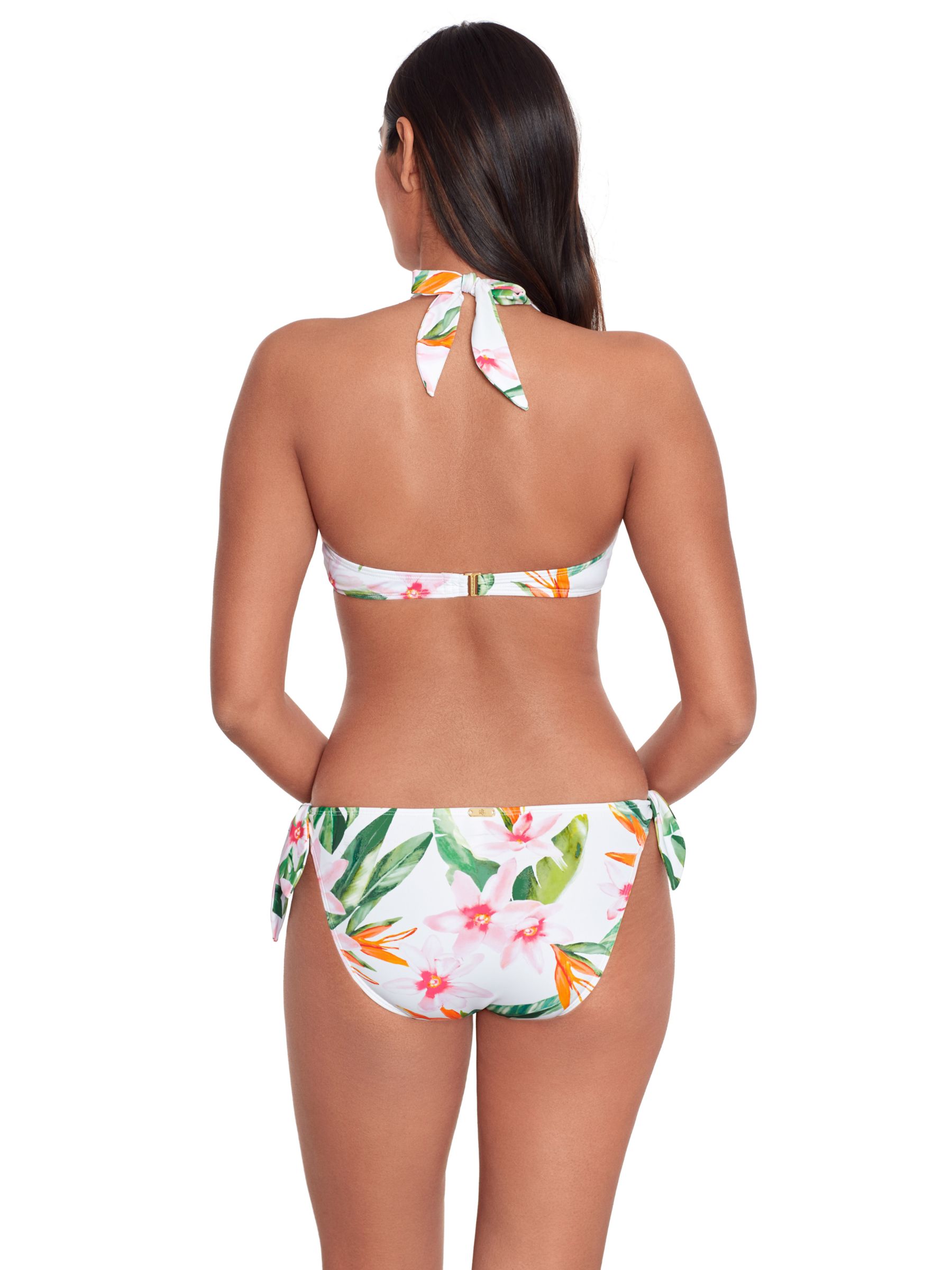 Buy Lauren Ralph Lauren Watercolour Floral Tie Front Halterneck Bikini Top, Multi Online at johnlewis.com