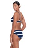 Lauren Ralph Lauren Ring Front Halter Neck Stripe Bikini Top, Dark Navy