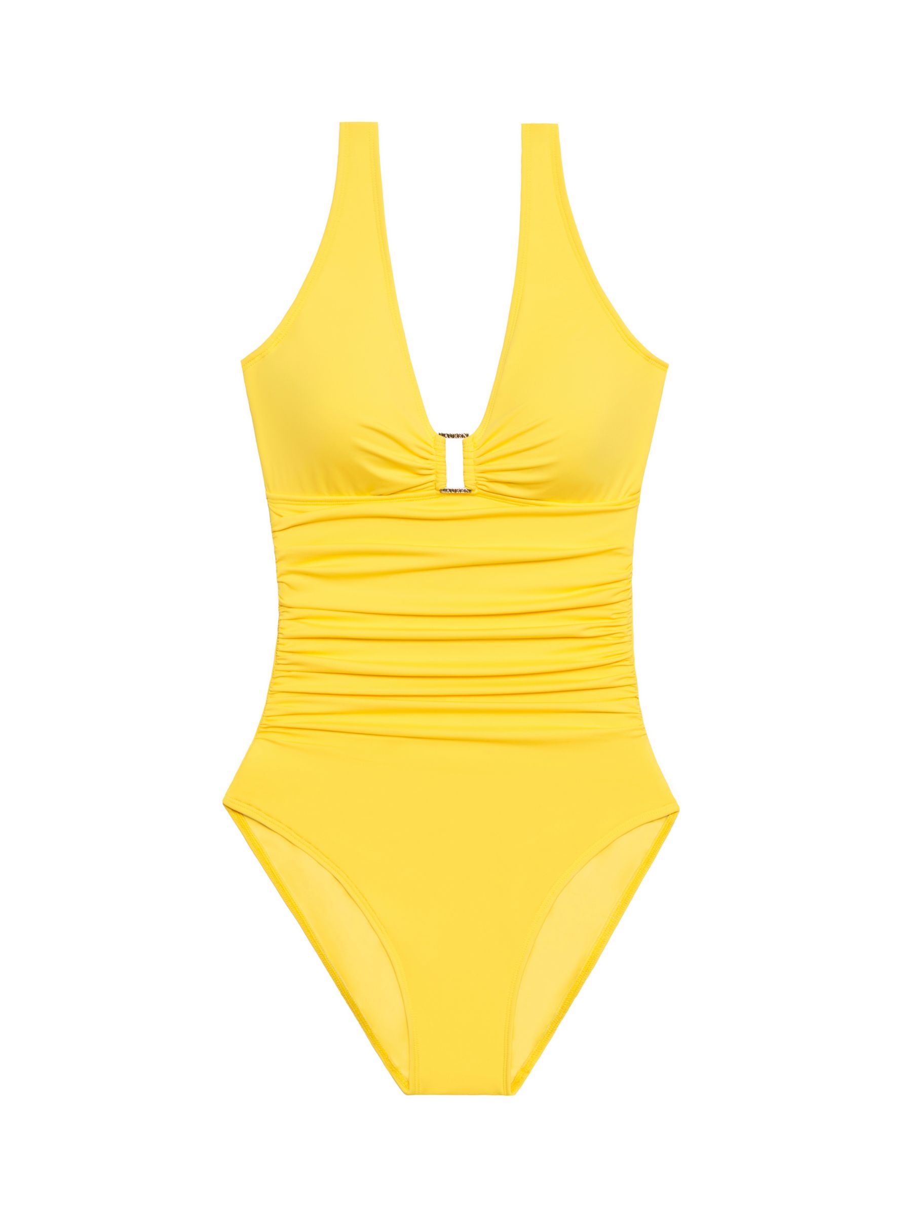 Lauren Ralph Lauren Ring Front Underwired Shaping Swimsuit, Yellow at ...