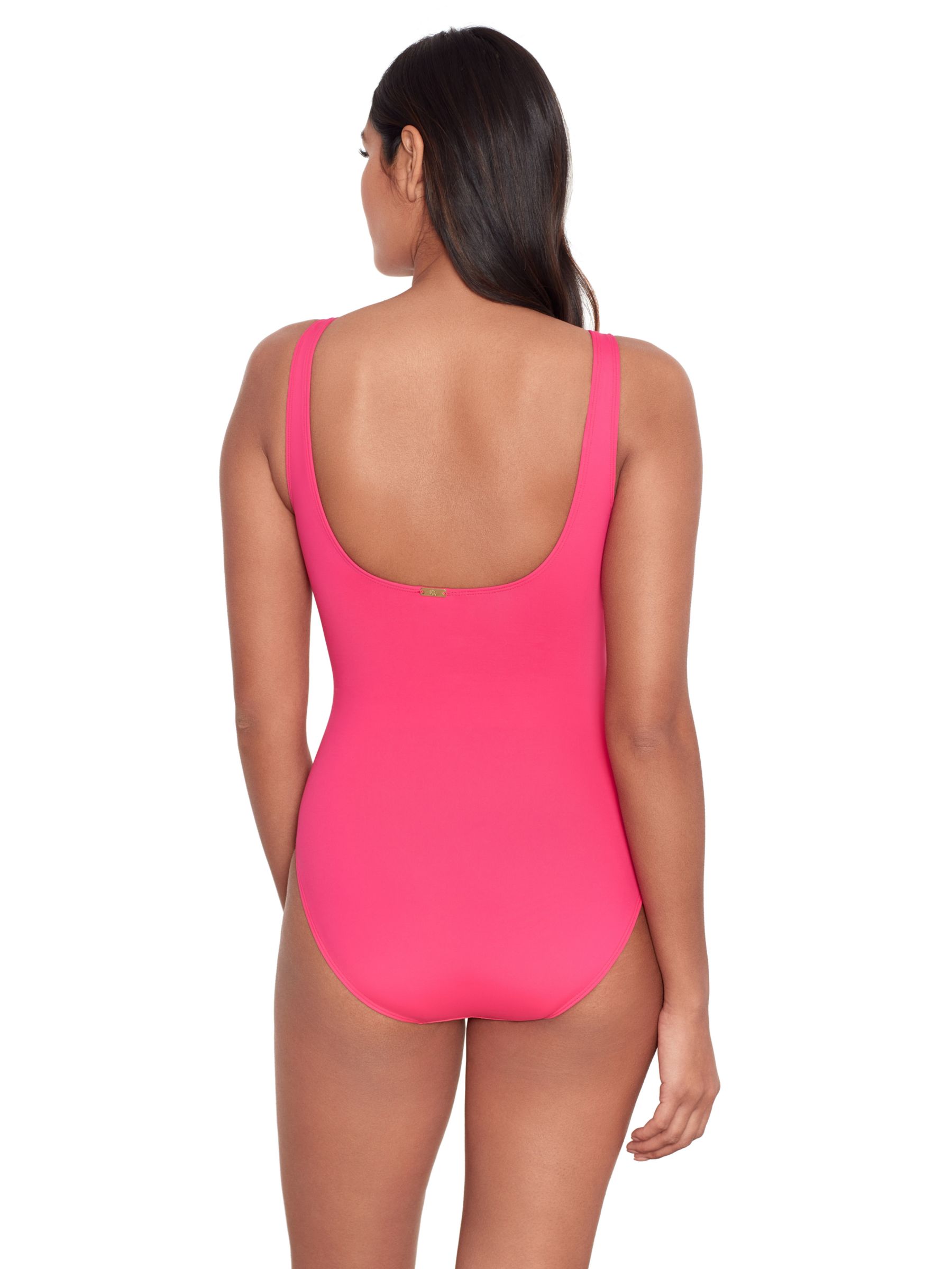 Buy Ralph Lauren Lauren Ralph Lauren Ring Front Swimsuit, Pink Online at johnlewis.com