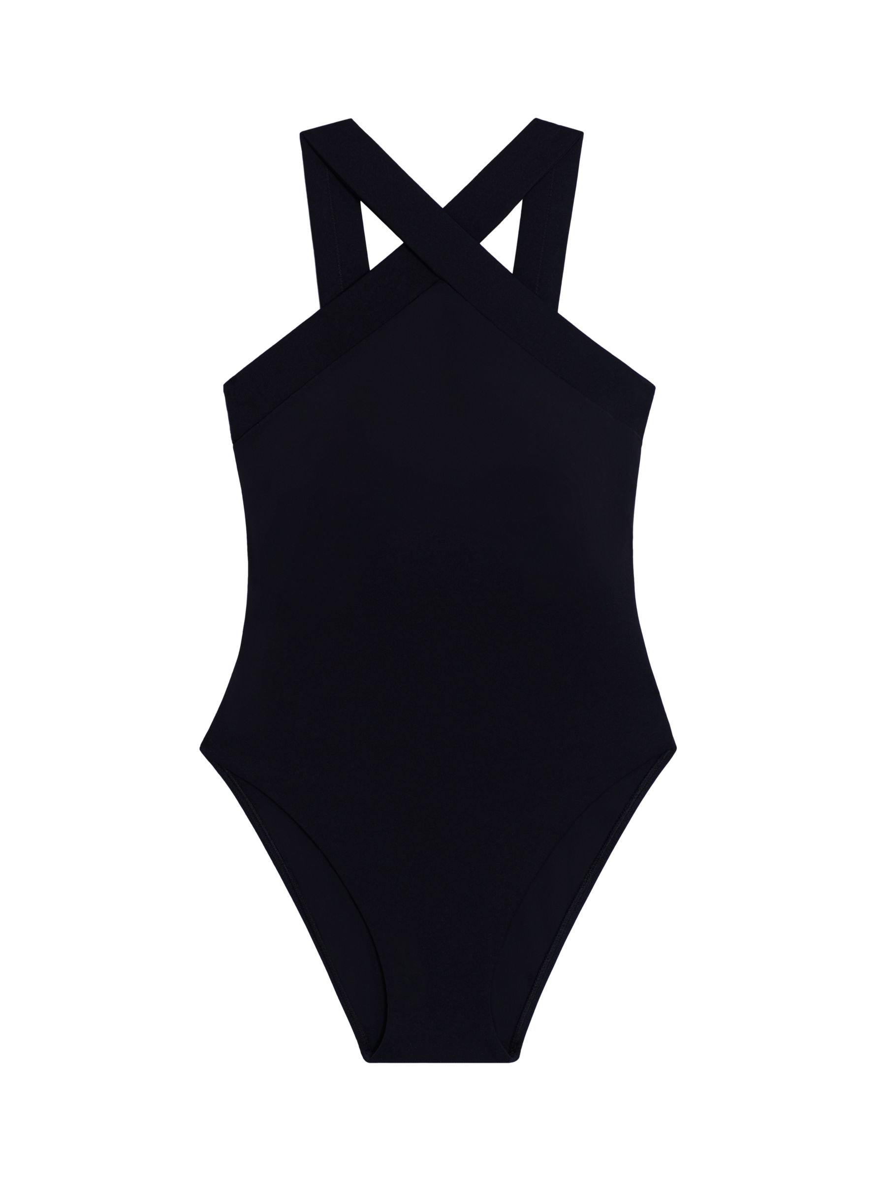 Lauren Ralph Lauren Cross Front Swimsuit, Black, 8