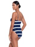 Lauren Ralph Lauren Square Neck Stripe Swimsuit, Dark Navy
