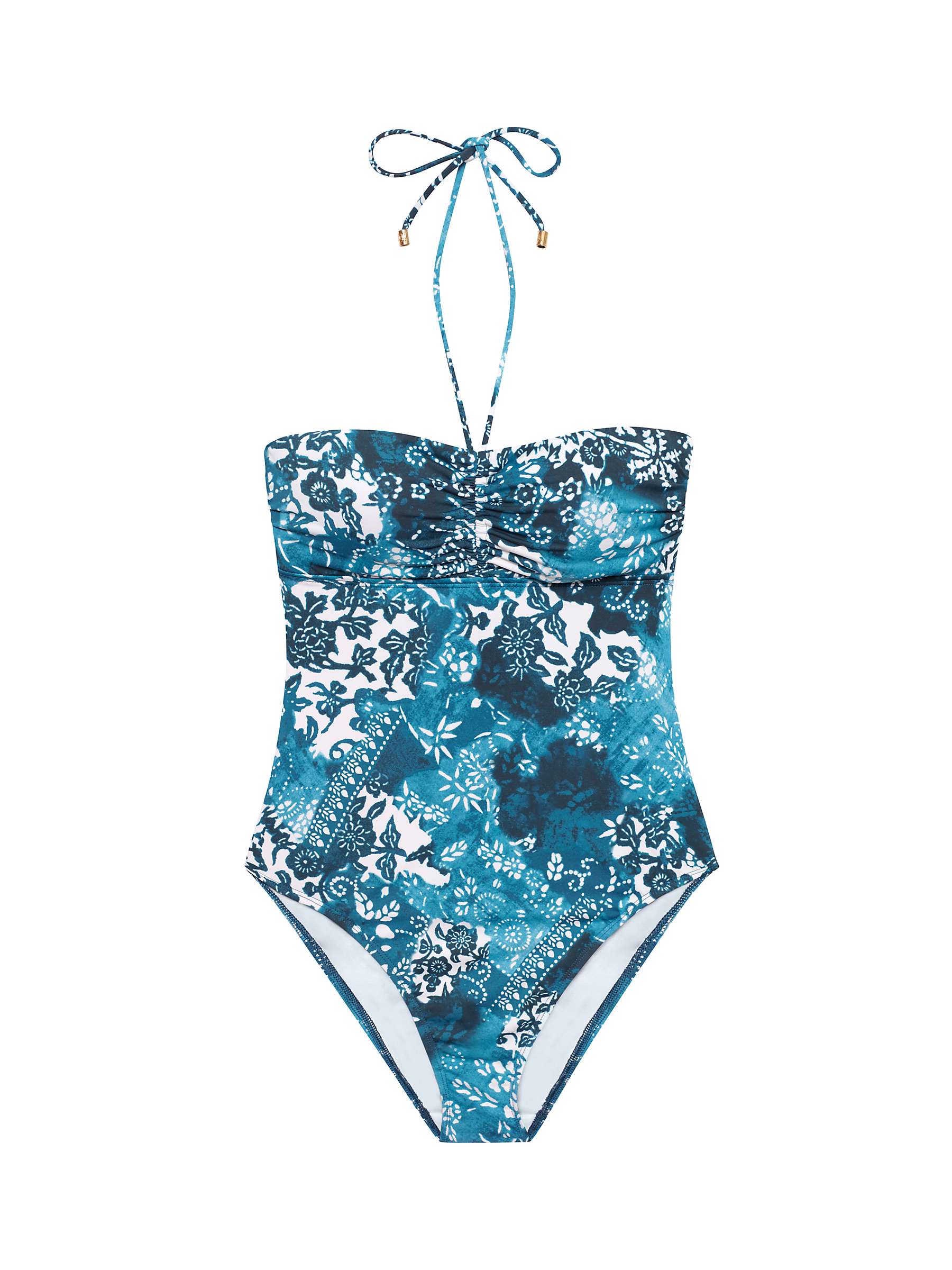 Buy Lauren Ralph Lauren Patchwork Halter Neck Swimsuit, Multi Online at johnlewis.com
